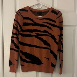 Forever 21 Tiger Stripe Sweater - Brown and Black